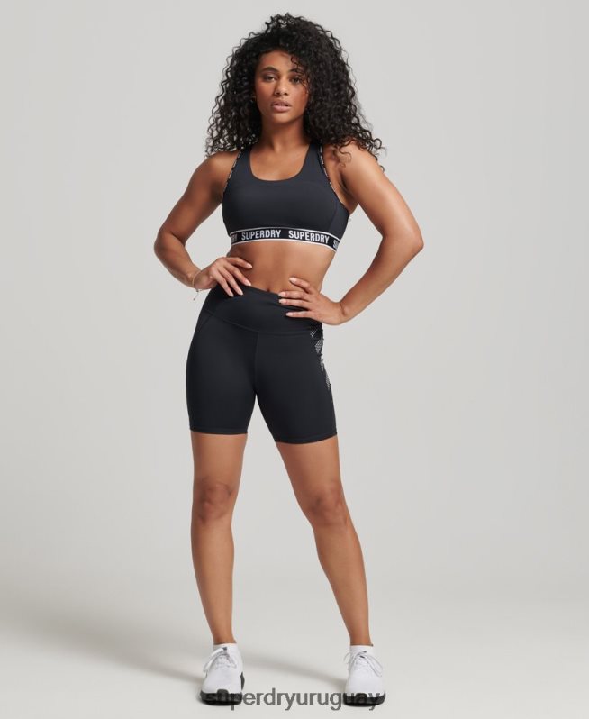 uy Superdry mujer pantalones cortos ajustados de 6 pulgadas negro DT2N8Z3134 ropa