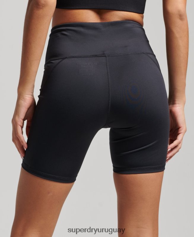 uy Superdry mujer pantalones cortos ajustados de seis pulgadas negro DT2N8Z3126 ropa