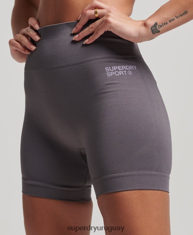 uy Superdry mujer shorts ajustados sin costuras gris DT2N8Z3148 ropa