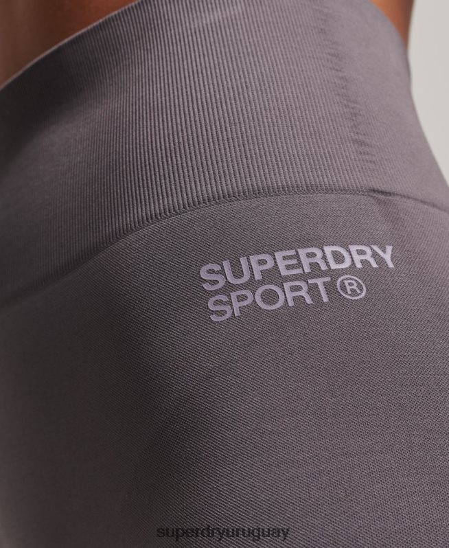uy Superdry mujer shorts ajustados sin costuras gris DT2N8Z3148 ropa