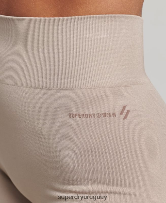 uy Superdry mujer shorts ajustados sin costuras gris claro DT2N8Z6314 ropa