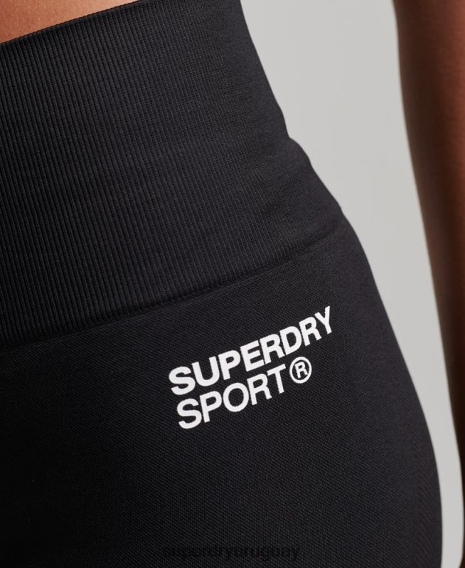 uy Superdry mujer shorts ajustados sin costuras negro DT2N8Z3117 ropa