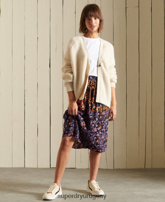uy Superdry mujer cárdigan en mezcla de alpaca crema DT2N8Z6589 ropa