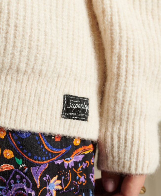 uy Superdry mujer cárdigan en mezcla de alpaca crema DT2N8Z6589 ropa