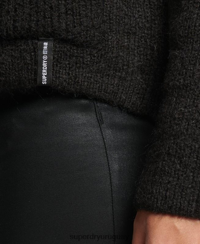 uy Superdry mujer cárdigan supersuave esencial negro DT2N8Z3962 ropa