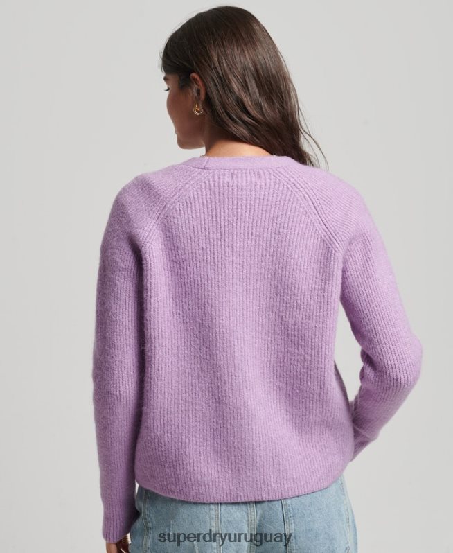 uy Superdry mujer cárdigan supersuave esencial púrpura DT2N8Z3968 ropa