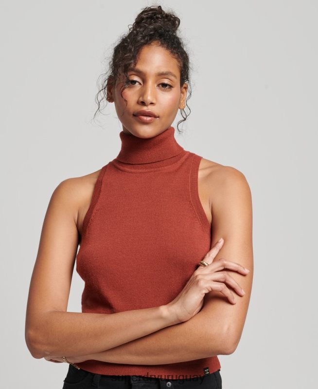 uy Superdry mujer chaleco studios merino con cuello vuelto broncearse DT2N8Z4000 ropa