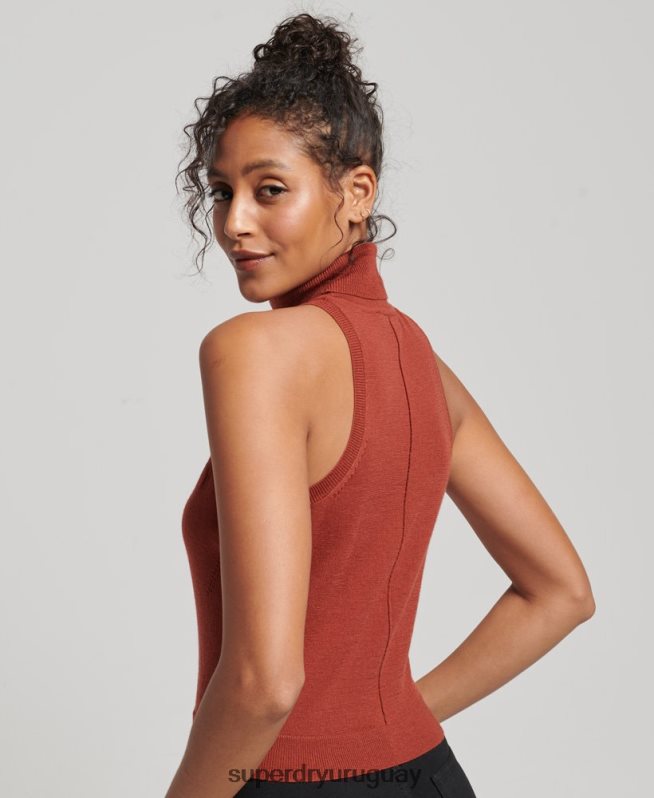 uy Superdry mujer chaleco studios merino con cuello vuelto broncearse DT2N8Z4000 ropa