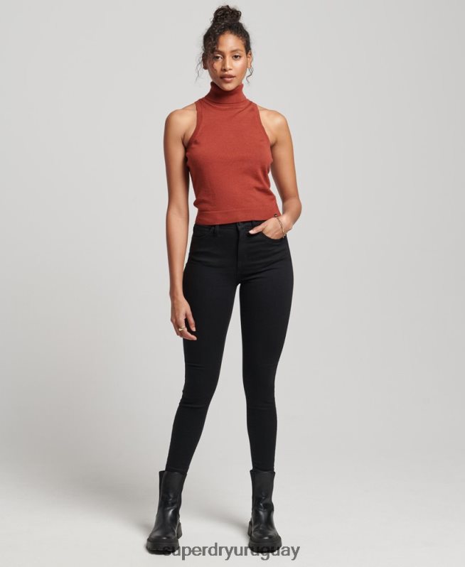 uy Superdry mujer chaleco studios merino con cuello vuelto broncearse DT2N8Z4000 ropa