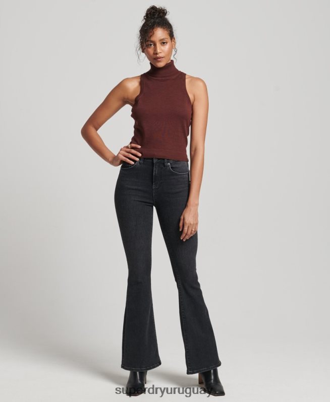 uy Superdry mujer chaleco studios merino con cuello vuelto marrón DT2N8Z4031 ropa