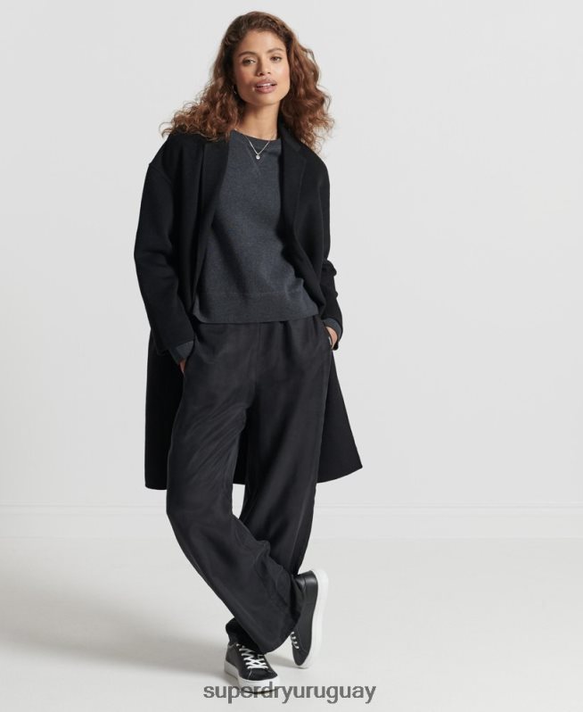 uy Superdry mujer jersey básico de algodón orgánico negro DT2N8Z6642 ropa