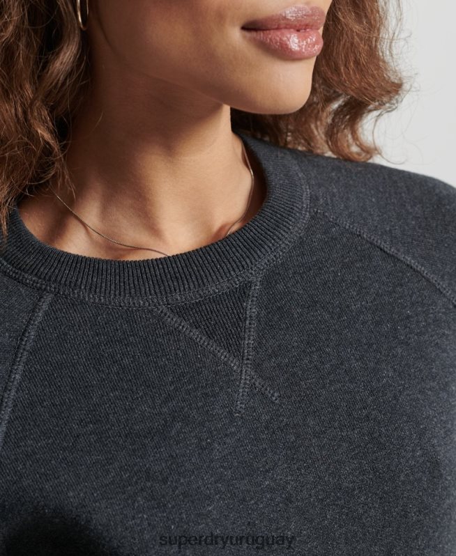 uy Superdry mujer jersey básico de algodón orgánico negro DT2N8Z6642 ropa