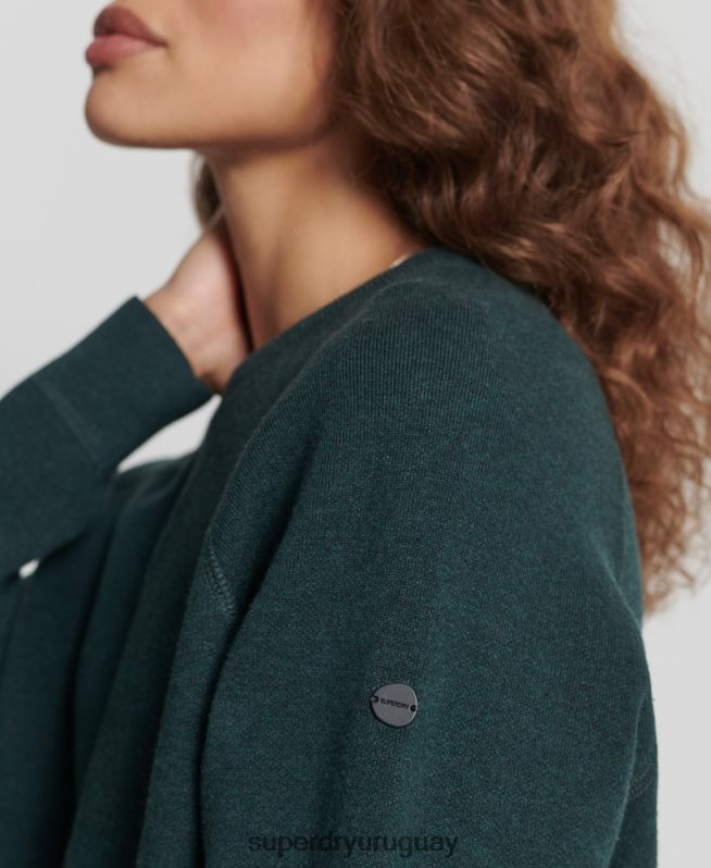 uy Superdry mujer jersey básico de algodón orgánico verde DT2N8Z6713 ropa