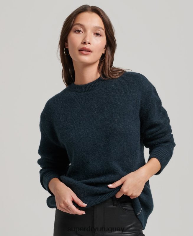 uy Superdry mujer jersey de cuello redondo supersuave esencial Armada DT2N8Z3972 ropa