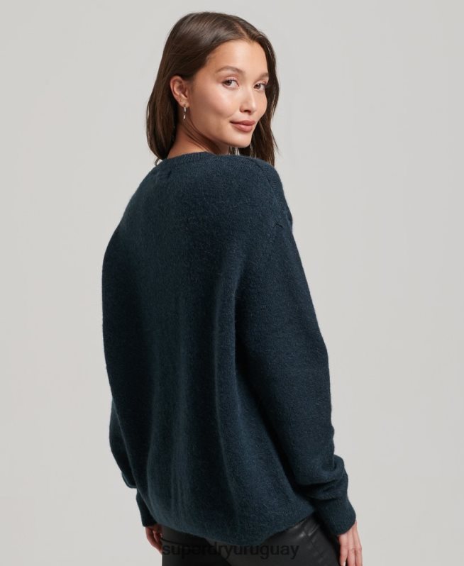 uy Superdry mujer jersey de cuello redondo supersuave esencial Armada DT2N8Z3972 ropa
