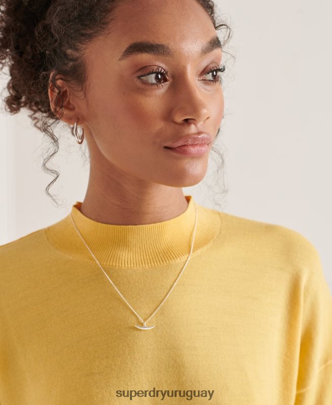 uy Superdry mujer jersey de merino con cuello alzado amarillo DT2N8Z6650 ropa