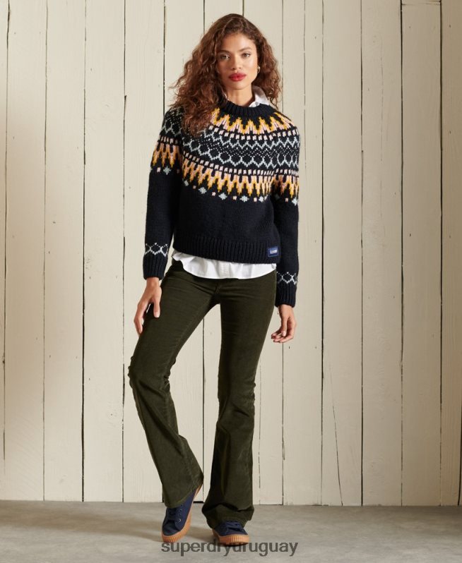 uy Superdry mujer suéter clásico con cuello alzado Armada DT2N8Z6755 ropa