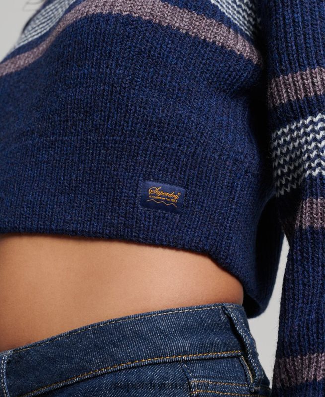 uy Superdry mujer suéter clásico corto con cuello redondo Armada DT2N8Z3957 ropa