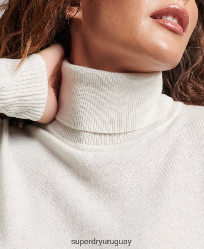 uy Superdry mujer suéter con cuello vuelto gris claro DT2N8Z3979 ropa