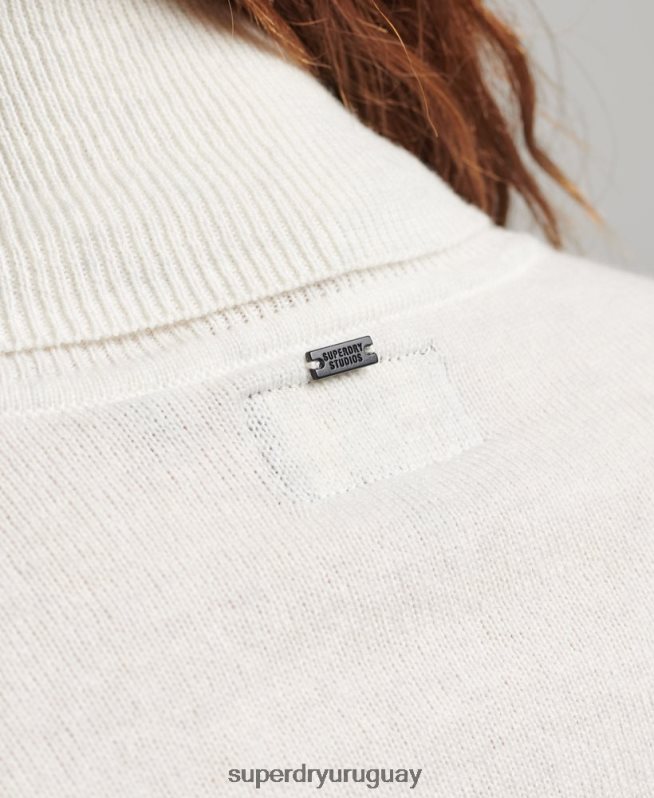 uy Superdry mujer suéter con cuello vuelto gris claro DT2N8Z3979 ropa