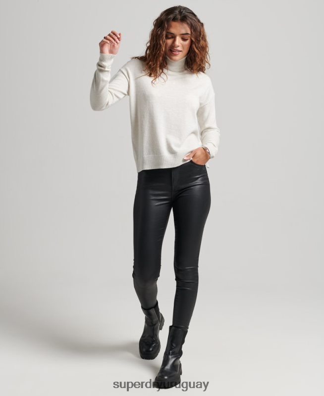 uy Superdry mujer suéter con cuello vuelto gris claro DT2N8Z3979 ropa