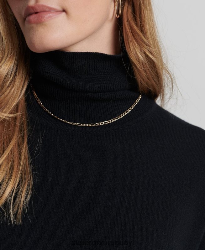 uy Superdry mujer suéter con cuello vuelto negro DT2N8Z4029 ropa