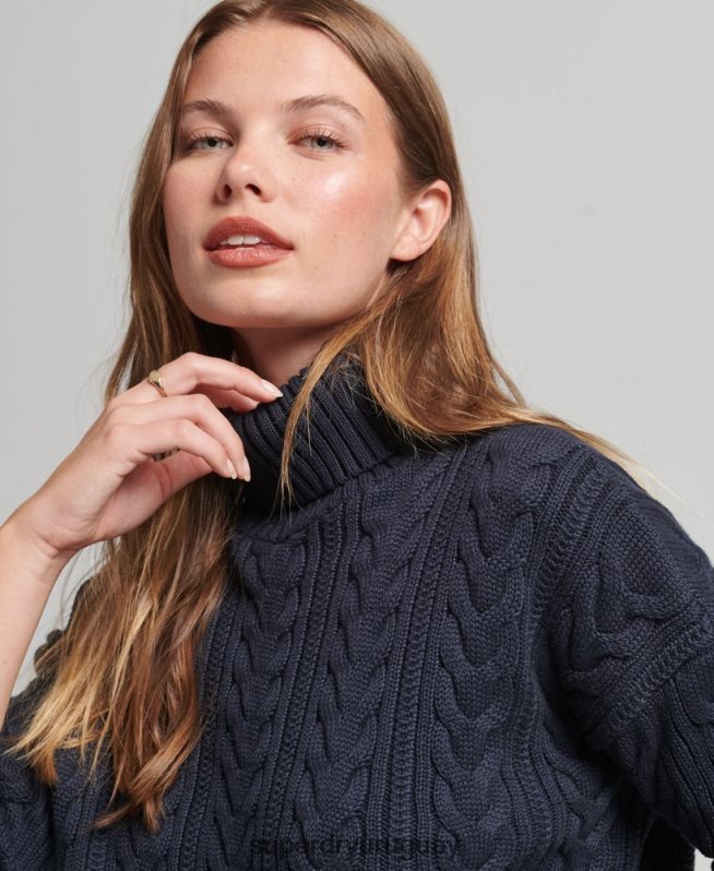 uy Superdry mujer suéter con hombros caídos y cuello vuelto Armada DT2N8Z3985 ropa