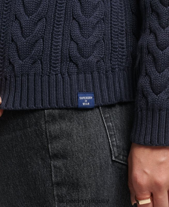 uy Superdry mujer suéter con hombros caídos y cuello vuelto Armada DT2N8Z3985 ropa