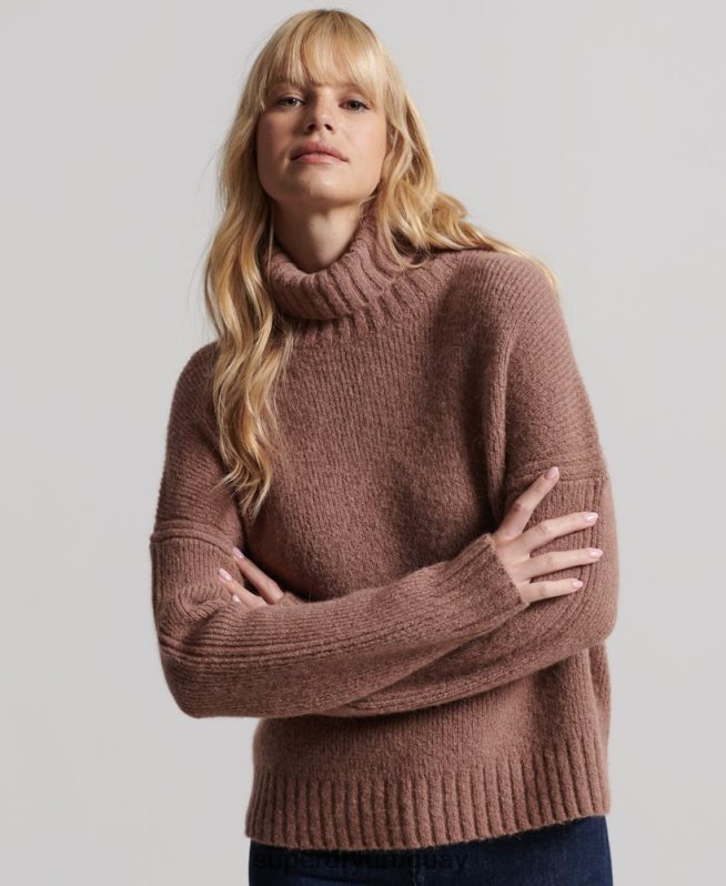 uy Superdry mujer suéter grueso con cuello vuelto de Studios broncearse DT2N8Z4005 ropa