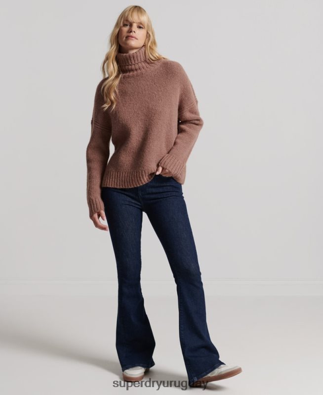 uy Superdry mujer suéter grueso con cuello vuelto de Studios broncearse DT2N8Z4005 ropa