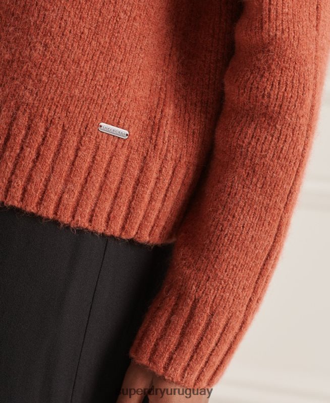 uy Superdry mujer suéter grueso con cuello vuelto de Studios naranja DT2N8Z4004 ropa