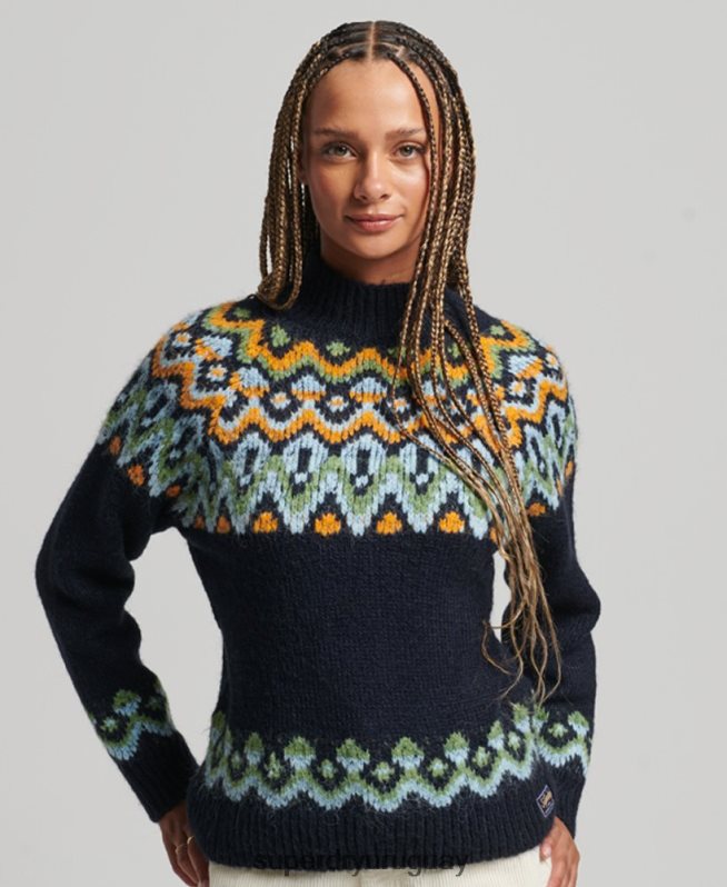 uy Superdry mujer suéter holgado con diseño de cachemira Armada DT2N8Z4025 ropa