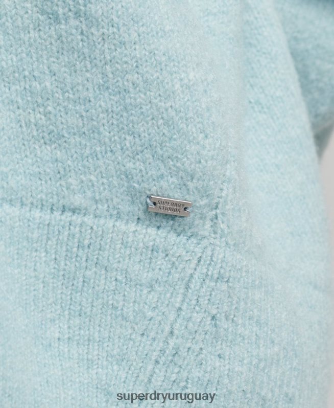 uy Superdry mujer suéter oversize con cuello en V gris oscuro DT2N8Z3975 ropa