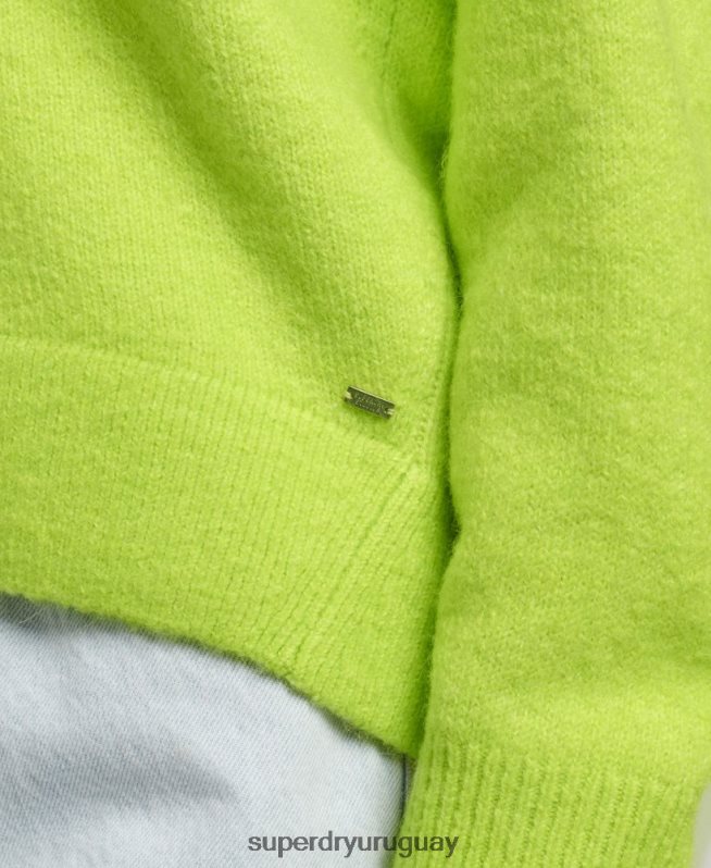 uy Superdry mujer suéter oversize con cuello en V verde DT2N8Z4023 ropa