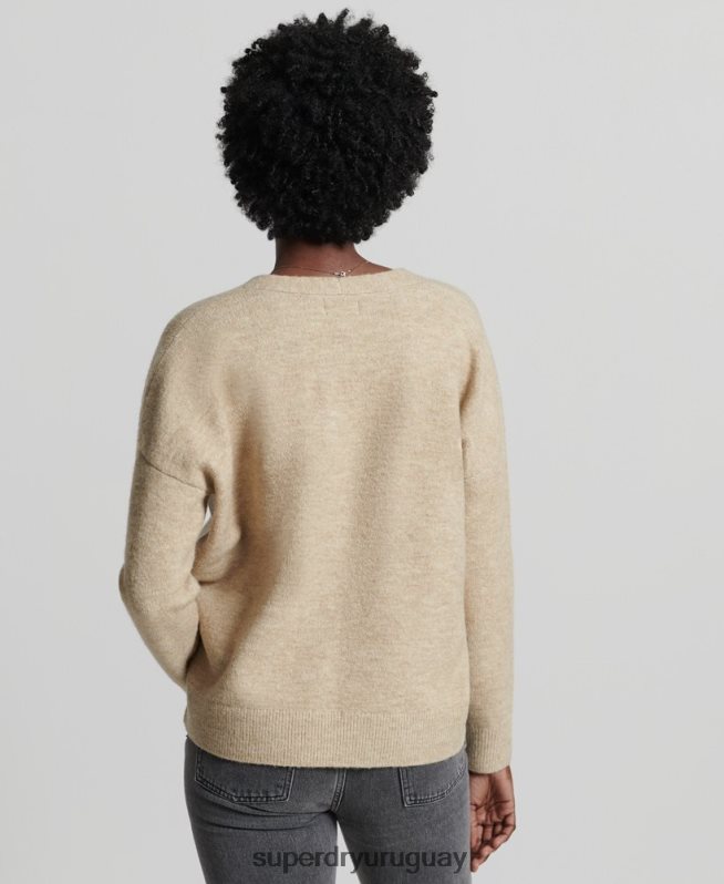 uy Superdry mujer suéter tejido con cuello en V holgado de Studios desnudo DT2N8Z4016 ropa