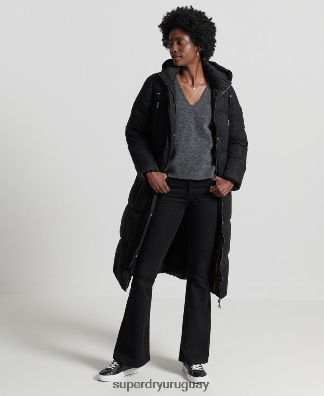 uy Superdry mujer suéter tejido con cuello en V holgado de Studios gris oscuro DT2N8Z3992 ropa