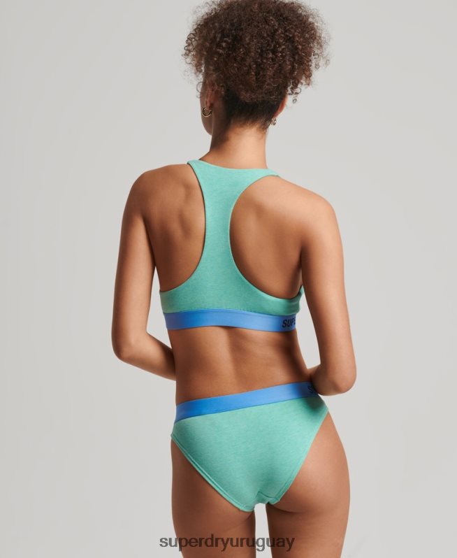 uy Superdry mujer braguitas de bikini de algodón orgánico con logo verde DT2N8Z6553 ropa