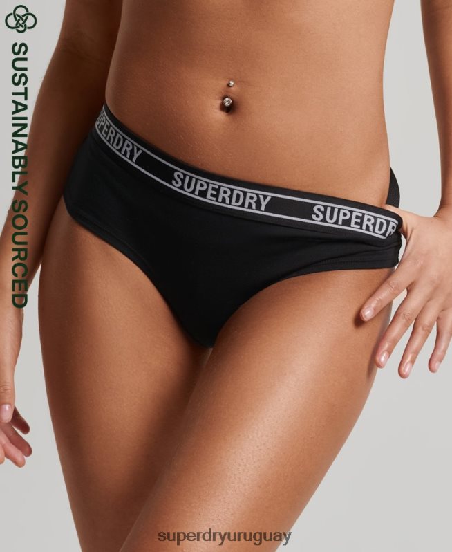 uy Superdry mujer calzoncillos hipster de algodón orgánico con varios logos negro DT2N8Z6648 ropa