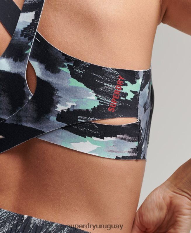 uy Superdry mujer correr sujetador de rendimiento gris oscuro DT2N8Z6315 ropa