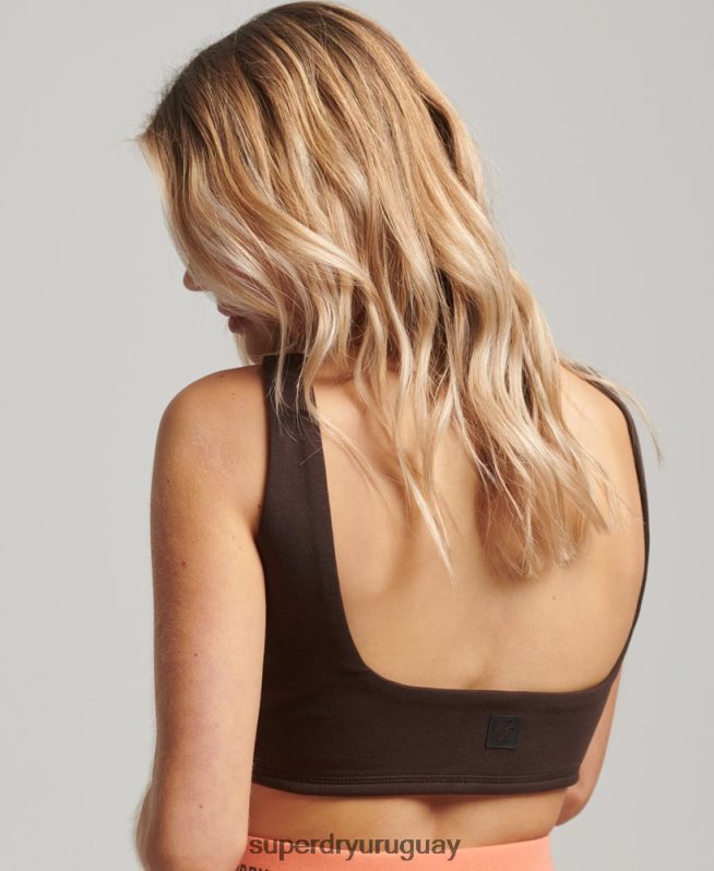 uy Superdry mujer parte superior del sujetador de tecnología marrón DT2N8Z2997 ropa