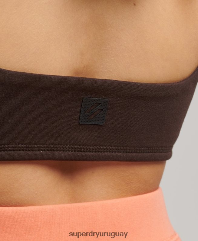 uy Superdry mujer parte superior del sujetador de tecnología marrón DT2N8Z2997 ropa