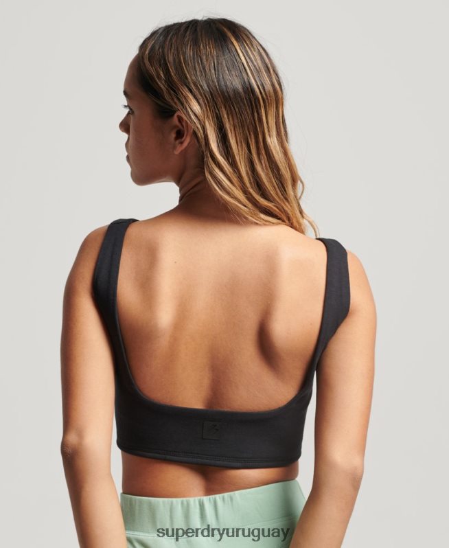 uy Superdry mujer parte superior del sujetador de tecnología negro DT2N8Z2947 ropa