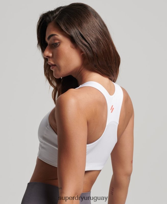 uy Superdry mujer sujetador activo central blanco DT2N8Z4176 ropa