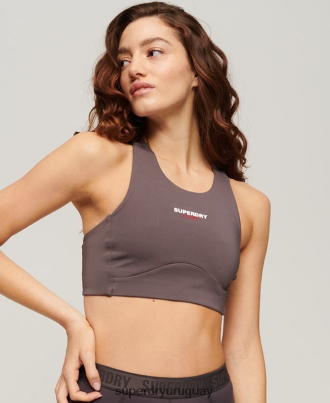 uy Superdry mujer sujetador activo central gris DT2N8Z2996 ropa