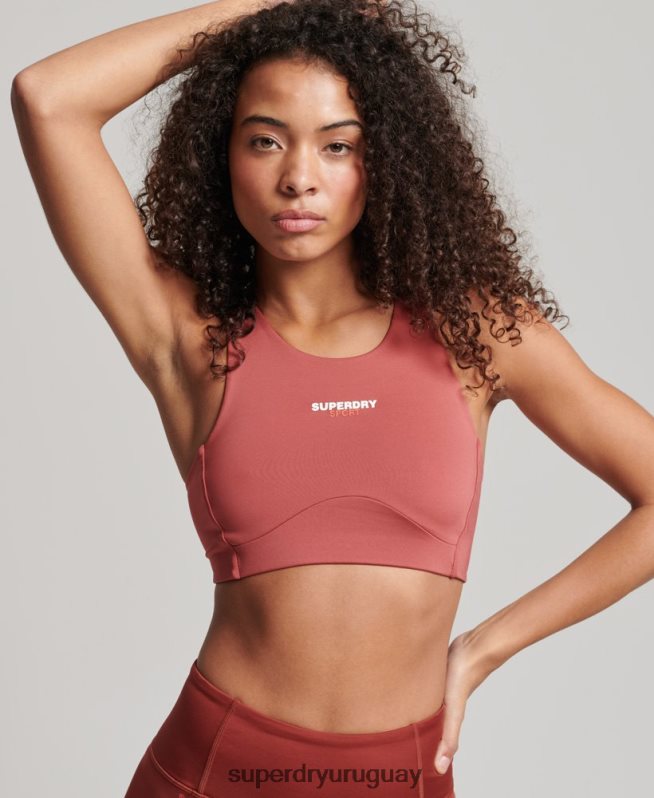 uy Superdry mujer sujetador activo central marrón DT2N8Z4173 ropa