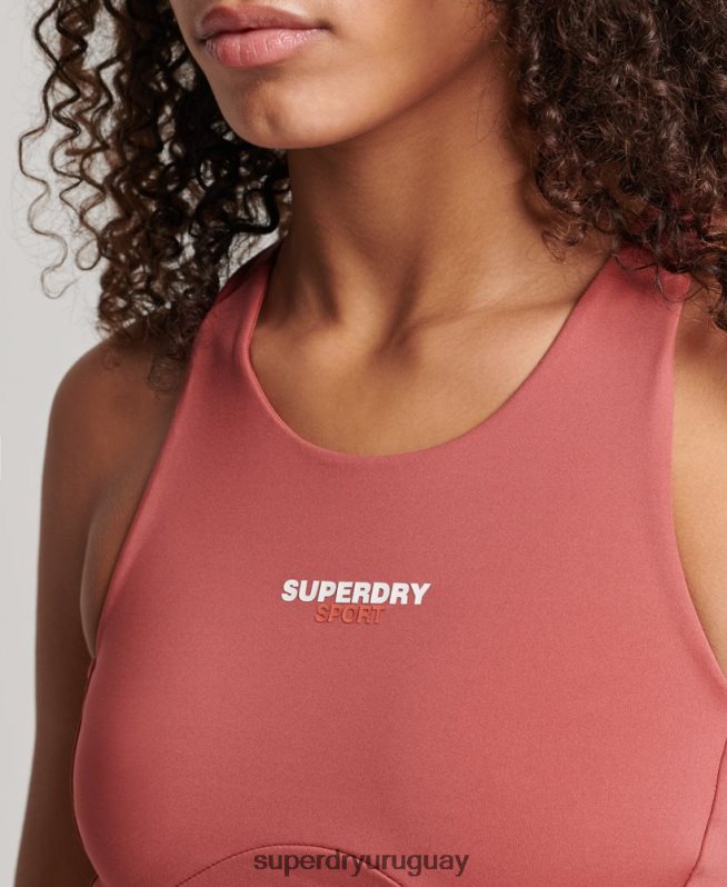 uy Superdry mujer sujetador activo central marrón DT2N8Z4173 ropa
