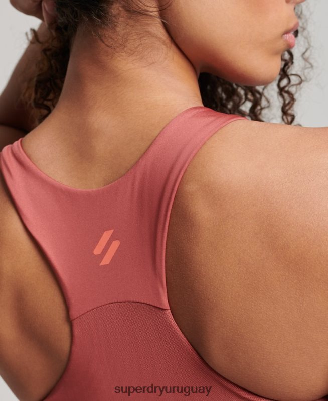 uy Superdry mujer sujetador activo central marrón DT2N8Z4173 ropa