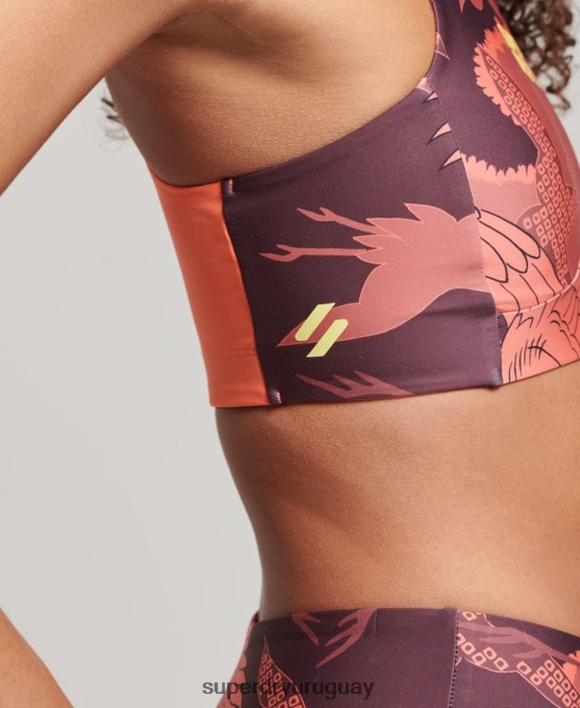 uy Superdry mujer sujetador activo central rojo DT2N8Z4171 ropa