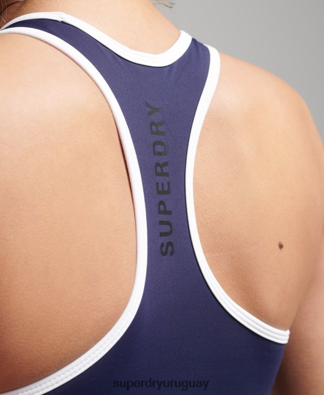 uy Superdry mujer sujetador asimétrico de entrenamiento Armada DT2N8Z6339 ropa