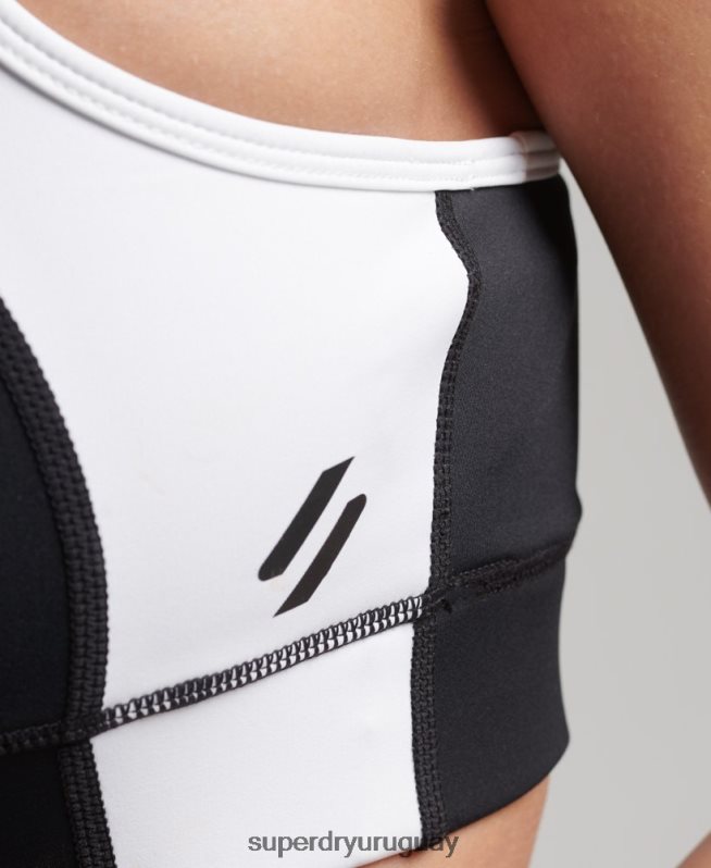 uy Superdry mujer sujetador asimétrico de entrenamiento negro DT2N8Z6346 ropa